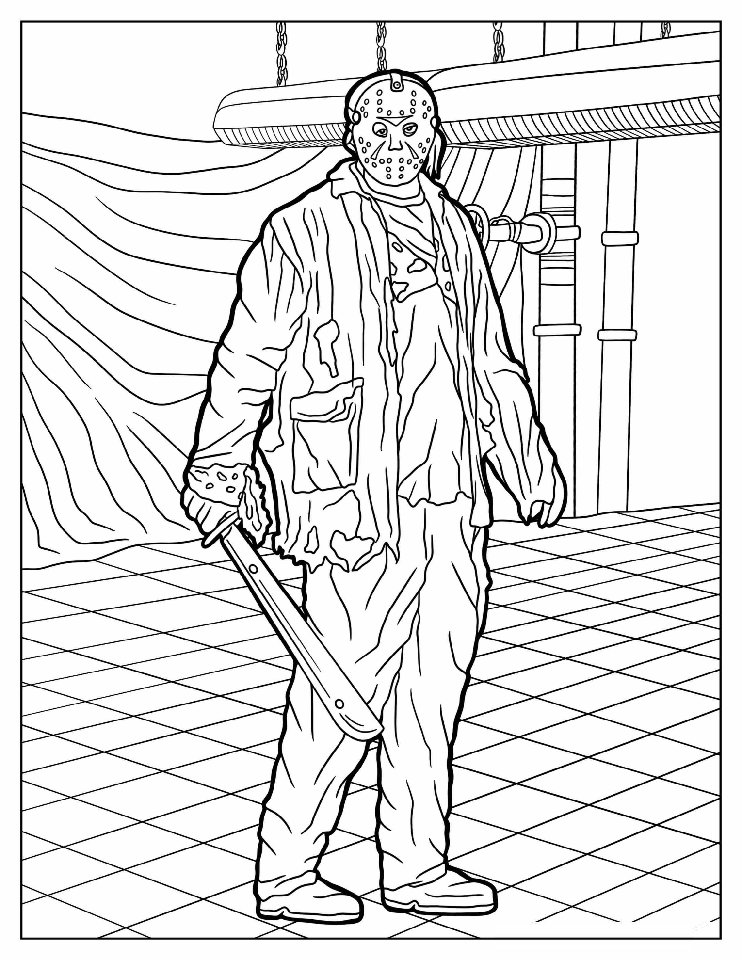 Coloring Page Of Jason From Friday The 13th