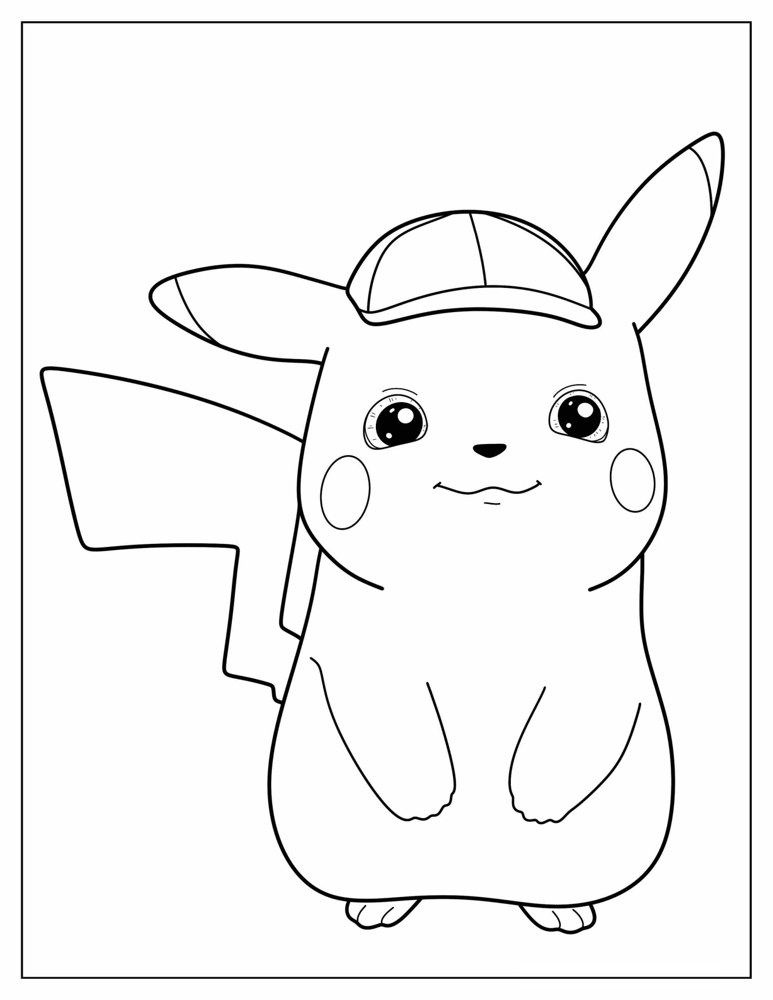 Detective Pikachu Coloring In For Kids