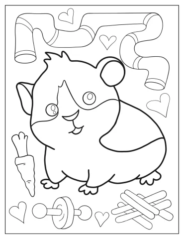 Cartoon Hamster Standing On Four Legs