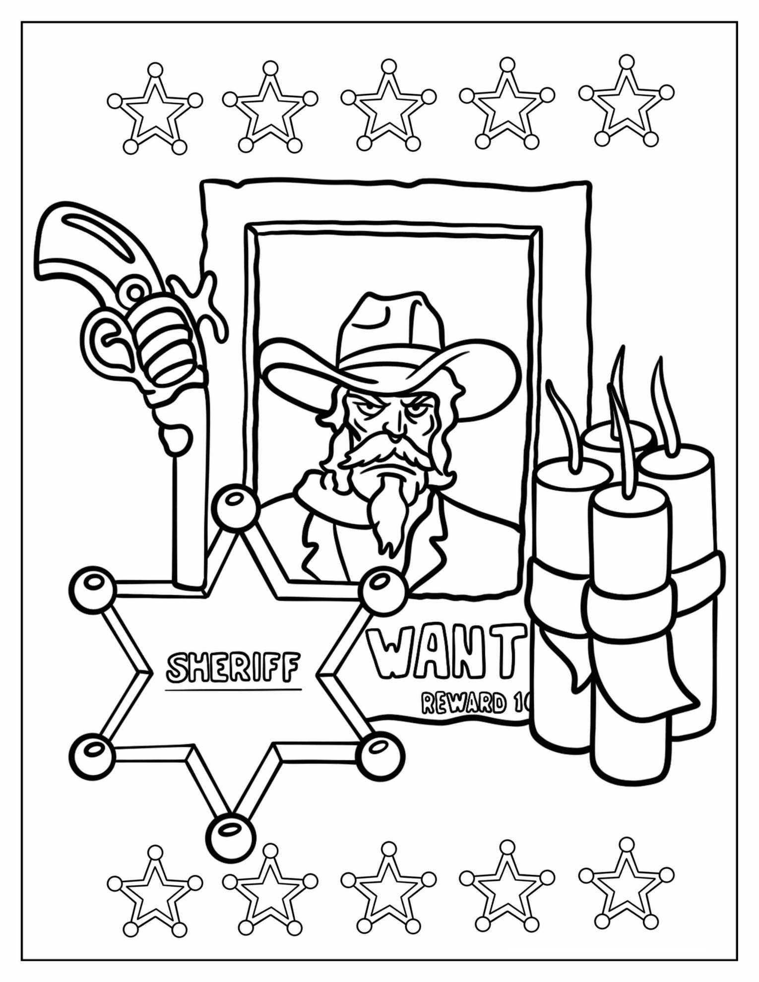 Cowboy Sheriff Photograph, Dynamite, Badge, And Gun