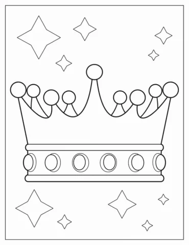 Easy Crown Coloring Sheet