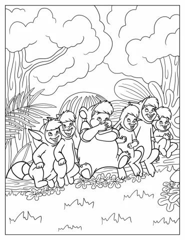 Detailed Coloring Page Of Lost Boys In Neverland