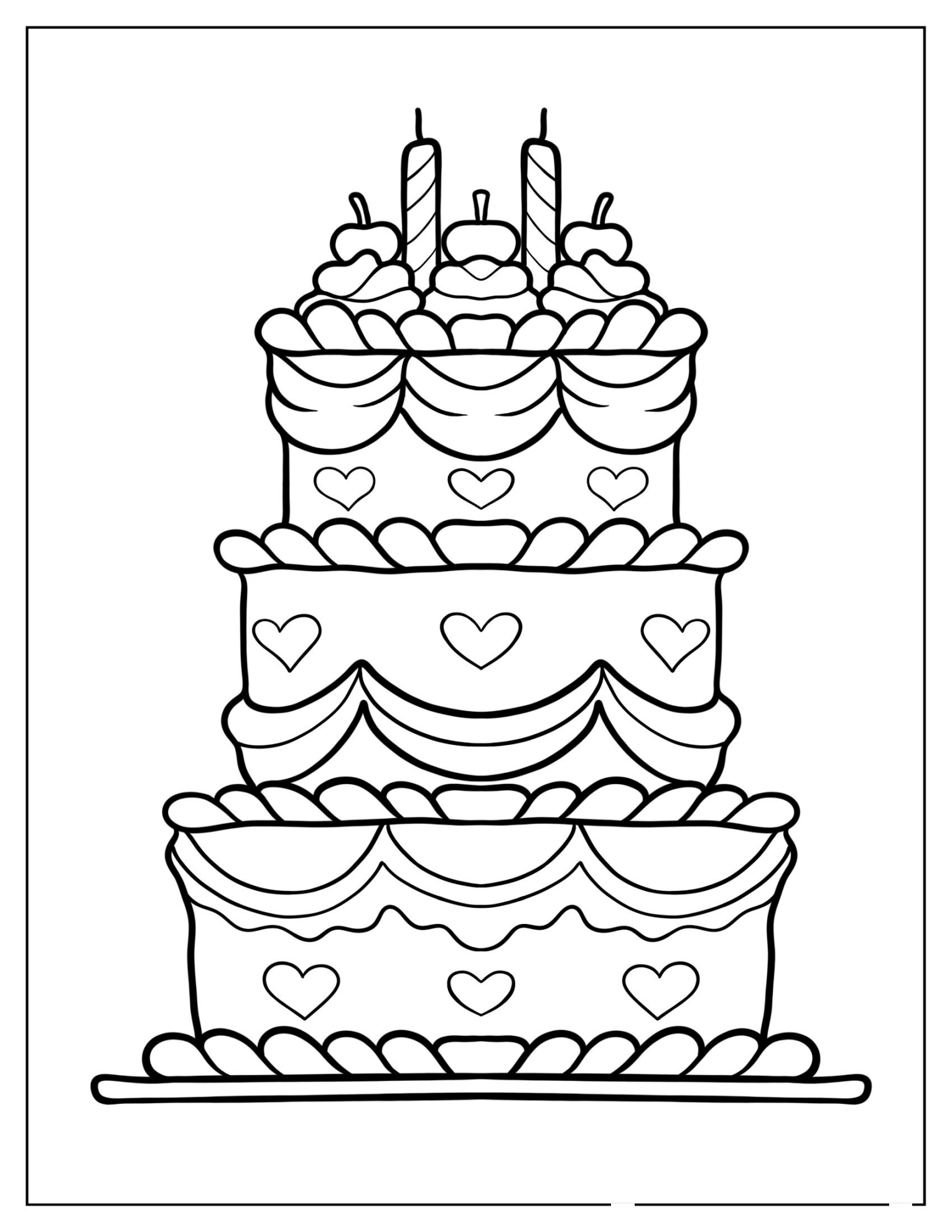 Grand Tiered Cake With Hearts