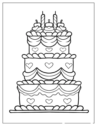 Grand Tiered Cake With Hearts