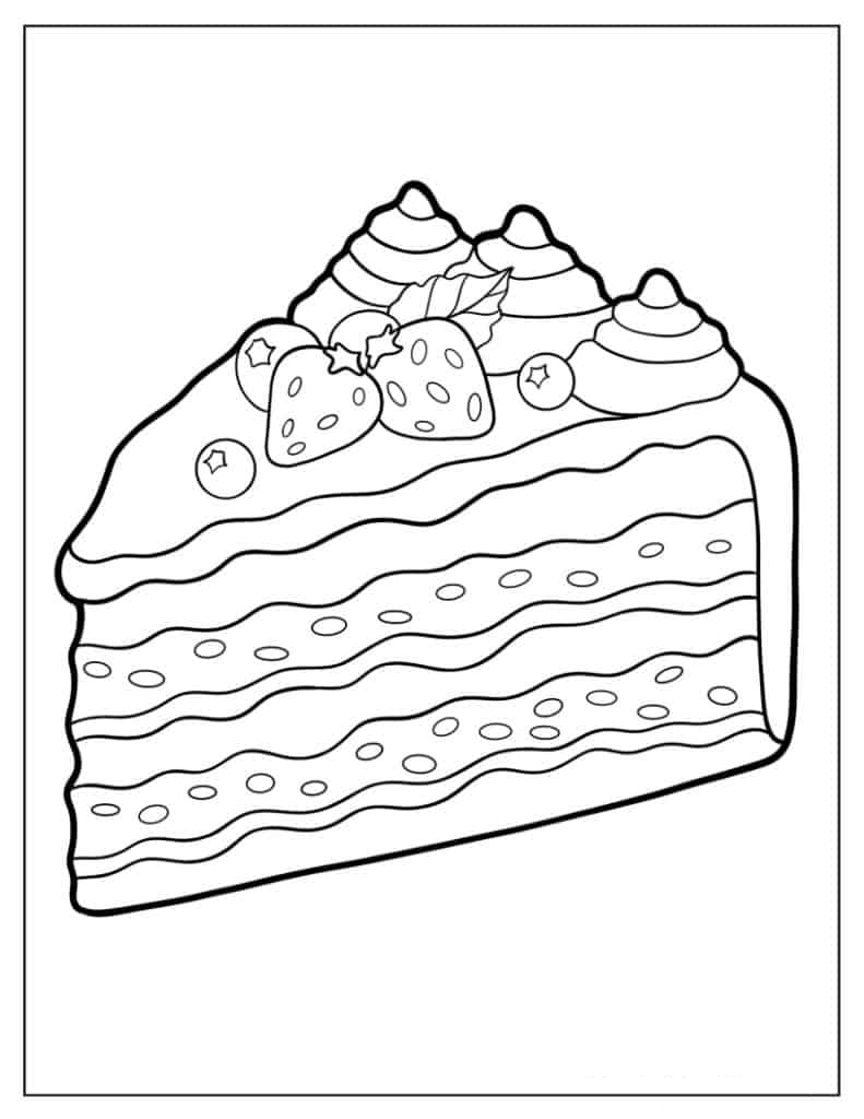 Coloring Sheet Of Strawberry Shortcake Slice