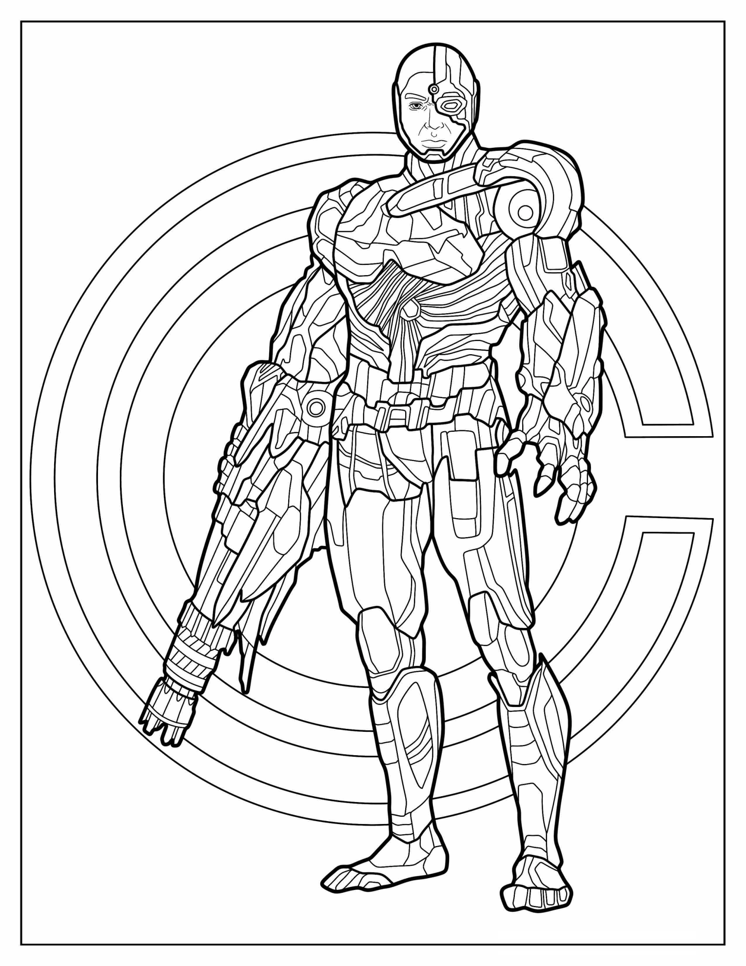 Coloring Page Of Justice League Cyborg