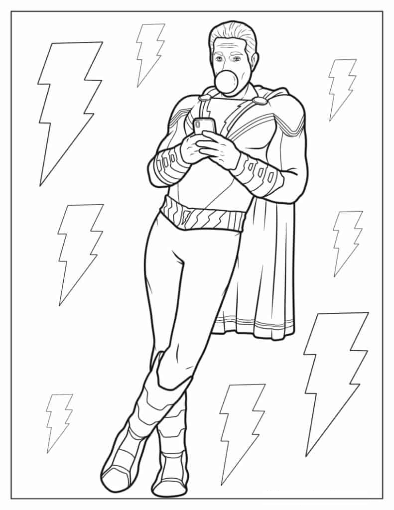 Shazam Blowing Bubblegum