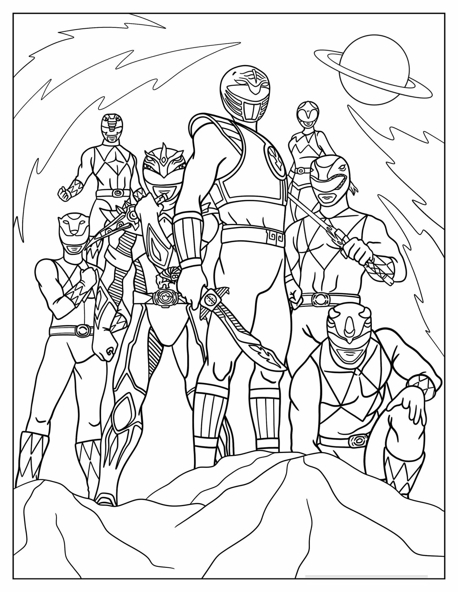 Detailed Mighty Morphin Power Rangers
