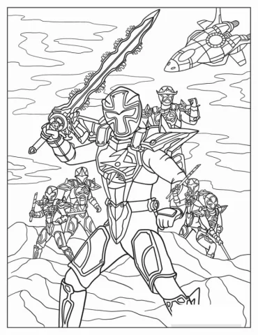 Power Rangers Super Ninja _ Steel Poster Coloring Page