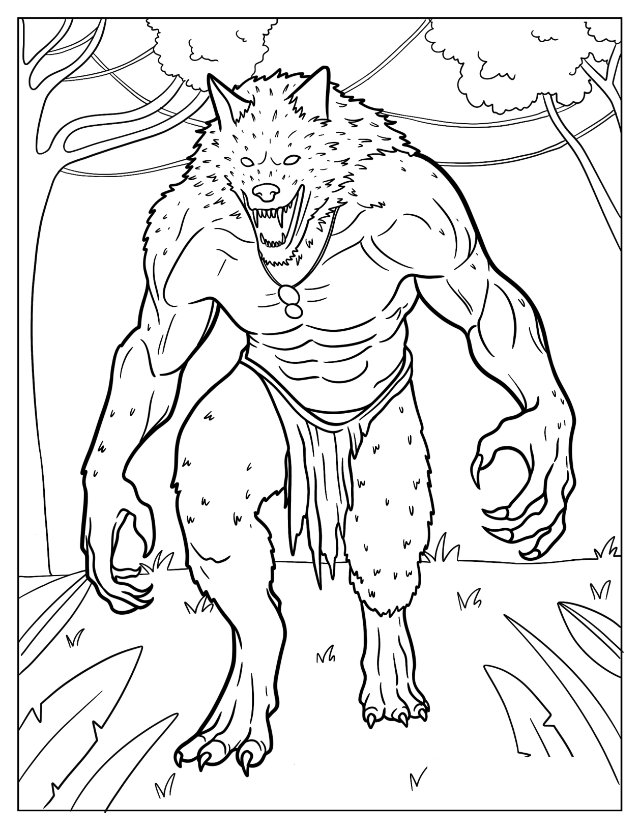 Massive Werewolf Walking Out Of The Forest