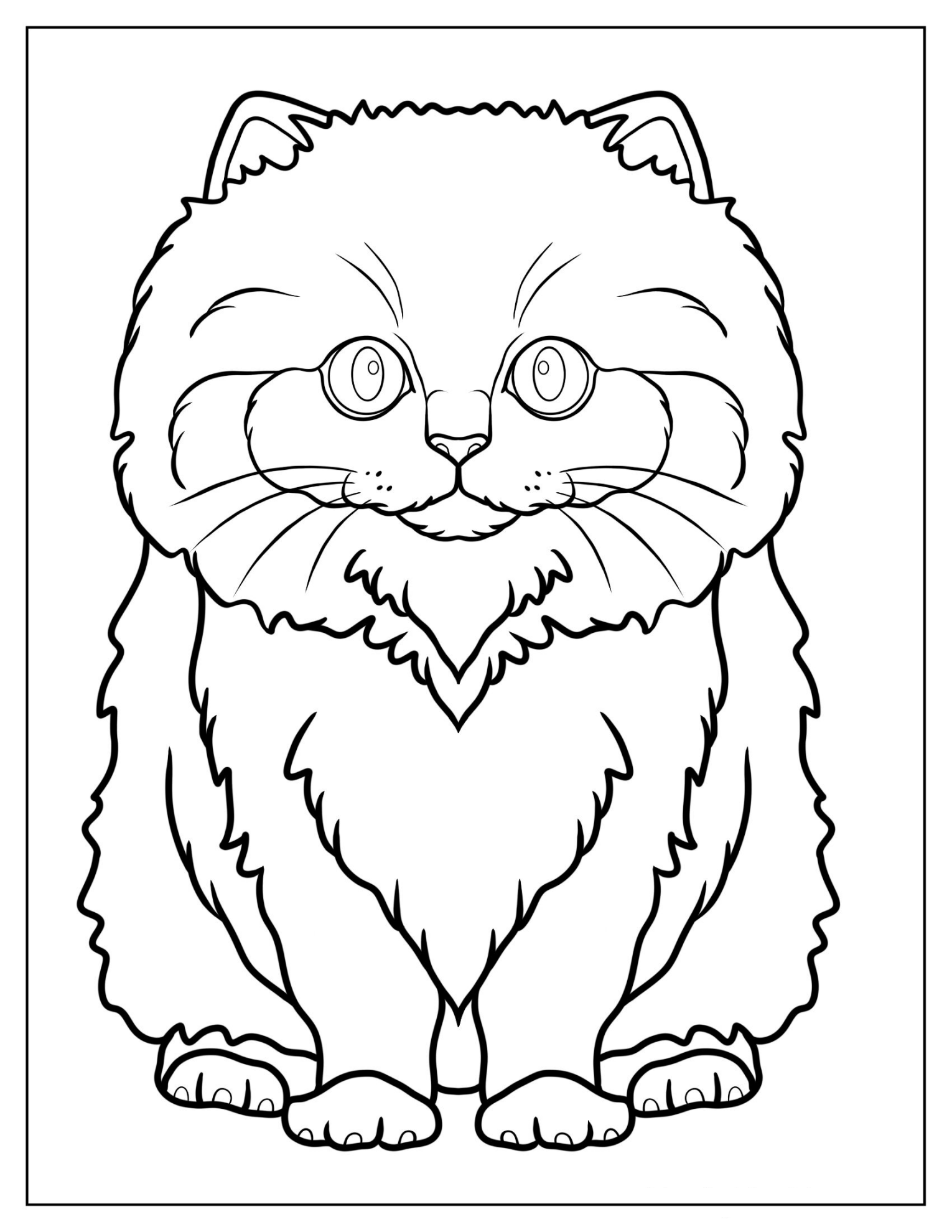 British Longhair Kitten Coloring Sheet For Kids