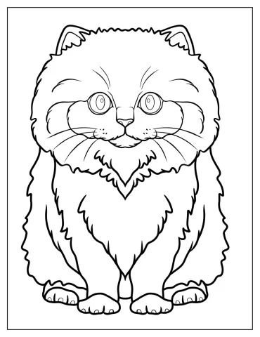 British Longhair Kitten Coloring Sheet For Kids