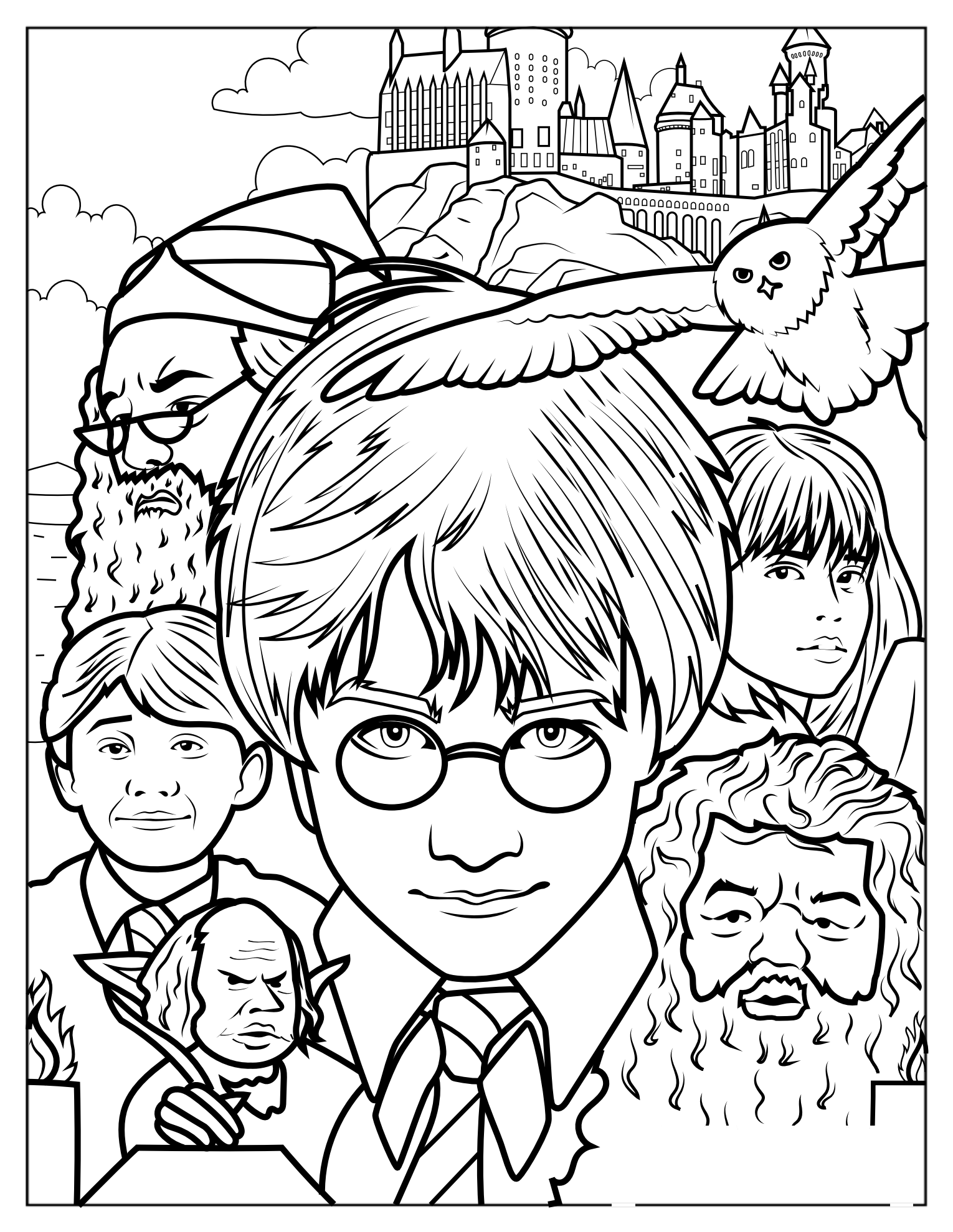 Harry Potter And The Sorcerers Stone Poster Coloring Page