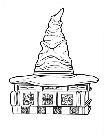 Easy Outline Of Harry Potter Sorting Hat Coloring In