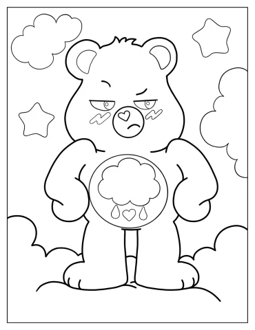 Easy Grumpy Care Bear Coloring In