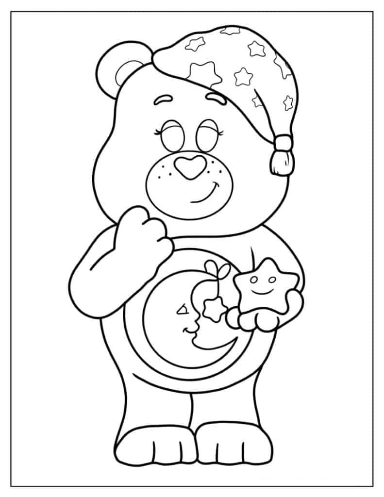 Bedtime Bear Wearing Starry Nightcap