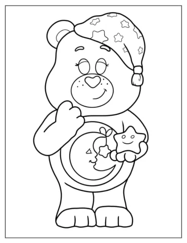Bedtime Bear Wearing Starry Nightcap