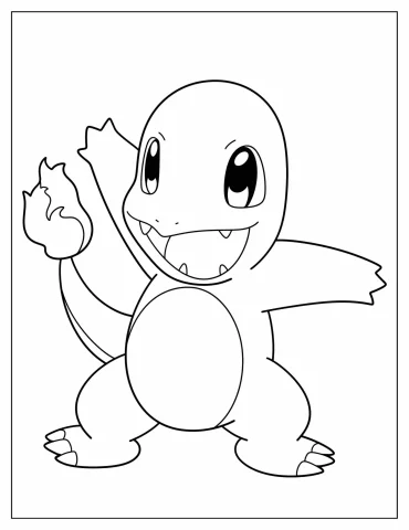 Charmander Coloring In For Kids