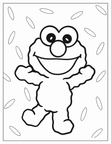 Chibi Elmo Coloring Page For Preschoolers