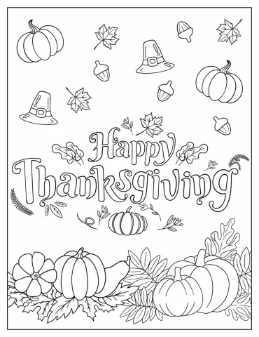 Happy Thanksgiving Greeting In Autumn Setting