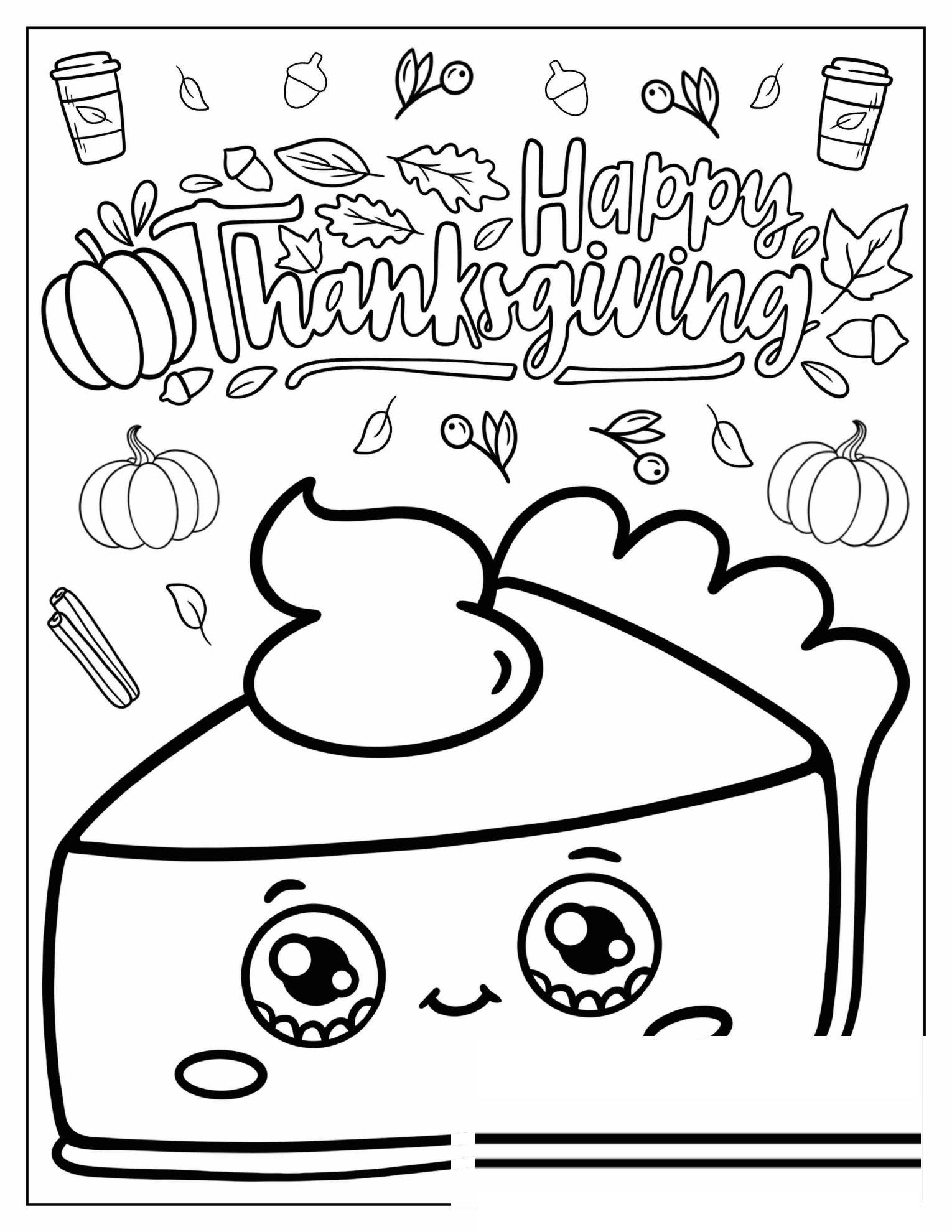 Cute Thanksgiving Pumpkin Pie Slice