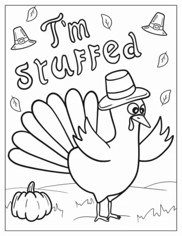 Easy Thanksgiving Turkey Outline Coloring In For Kids