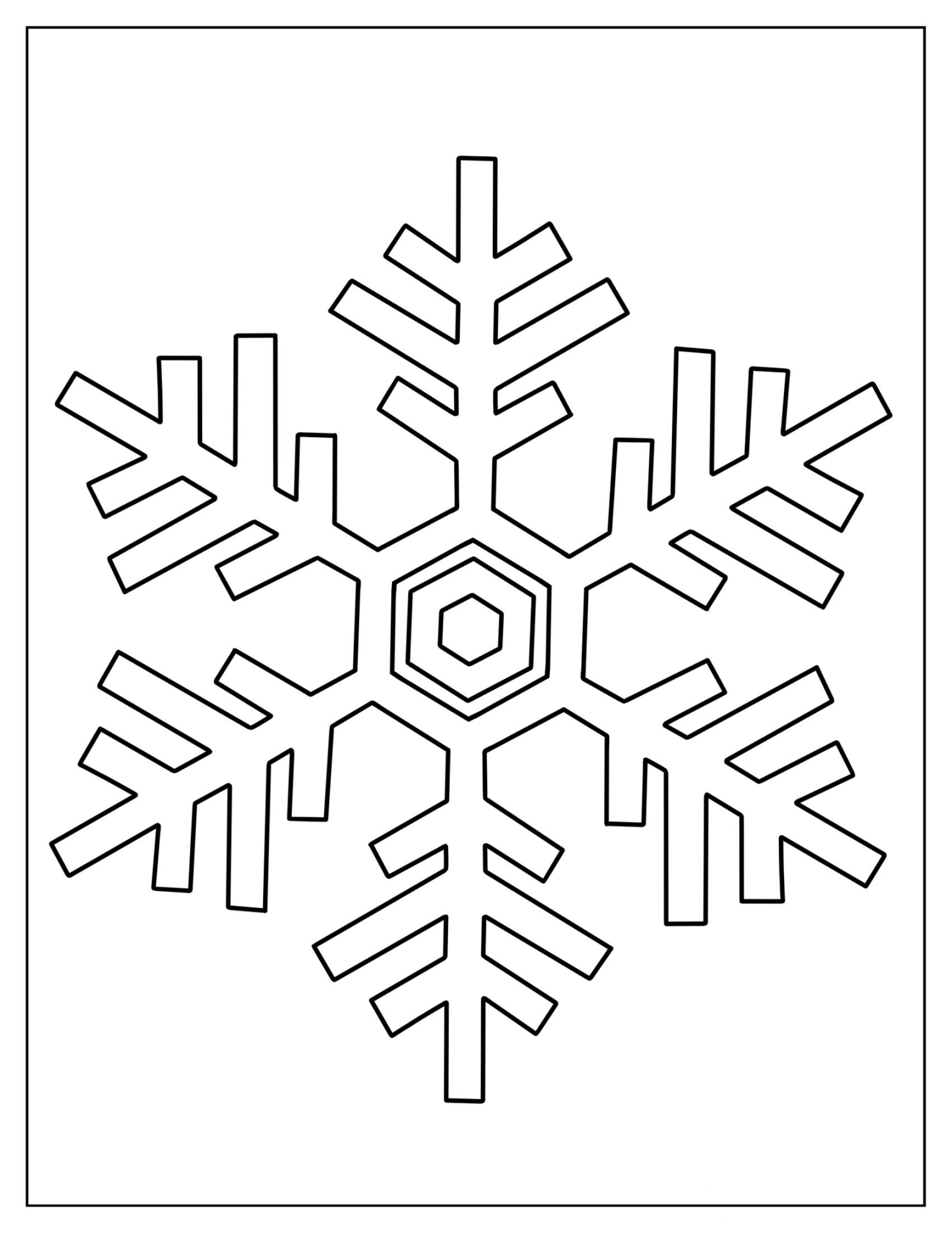 Easy Snowflake Coloring Sheet
