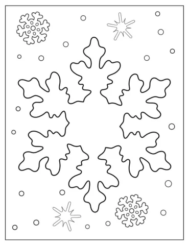 Snowflake Outline Coloring In For Kids