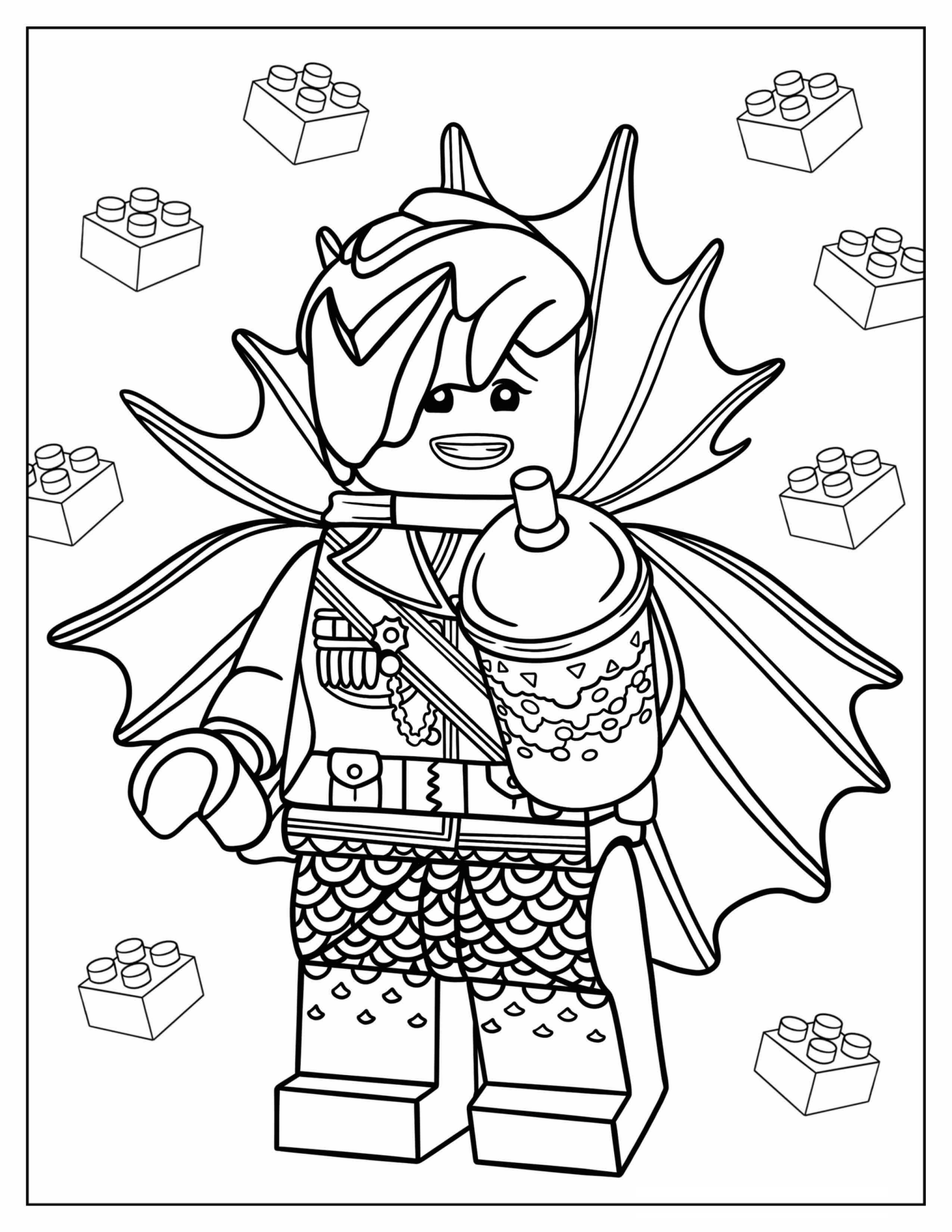 Shark Army General Coloring Page