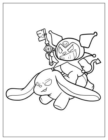 Kuromi And Baku Stealing My Melody Key Coloring Page