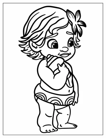 Baby Moana Holding Seashell