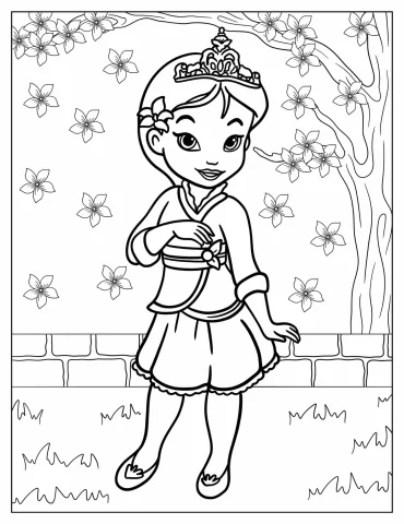 Young Mulan Under Cherry Blossom