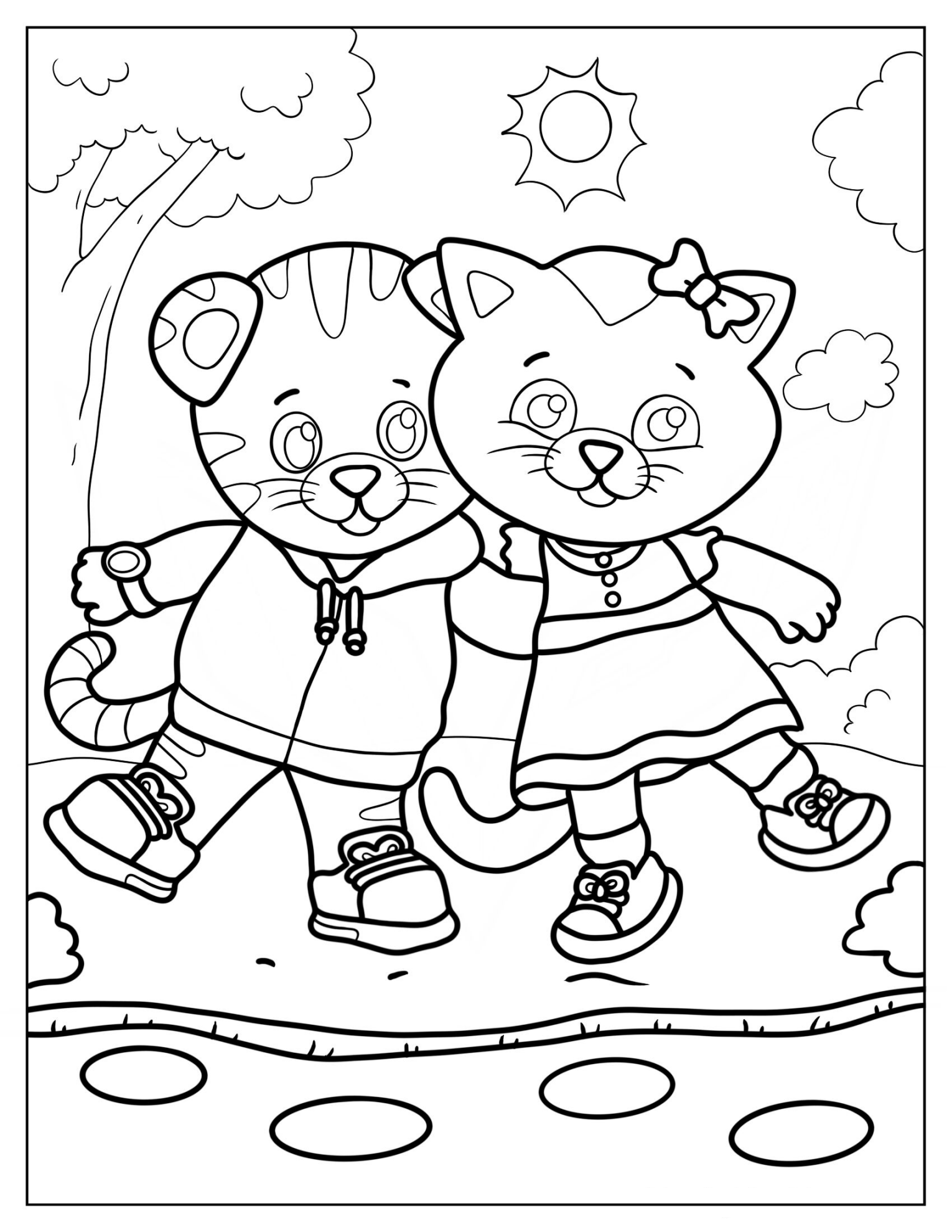 Daniel Tiger With Katerina Kittycat Coloring Sheet