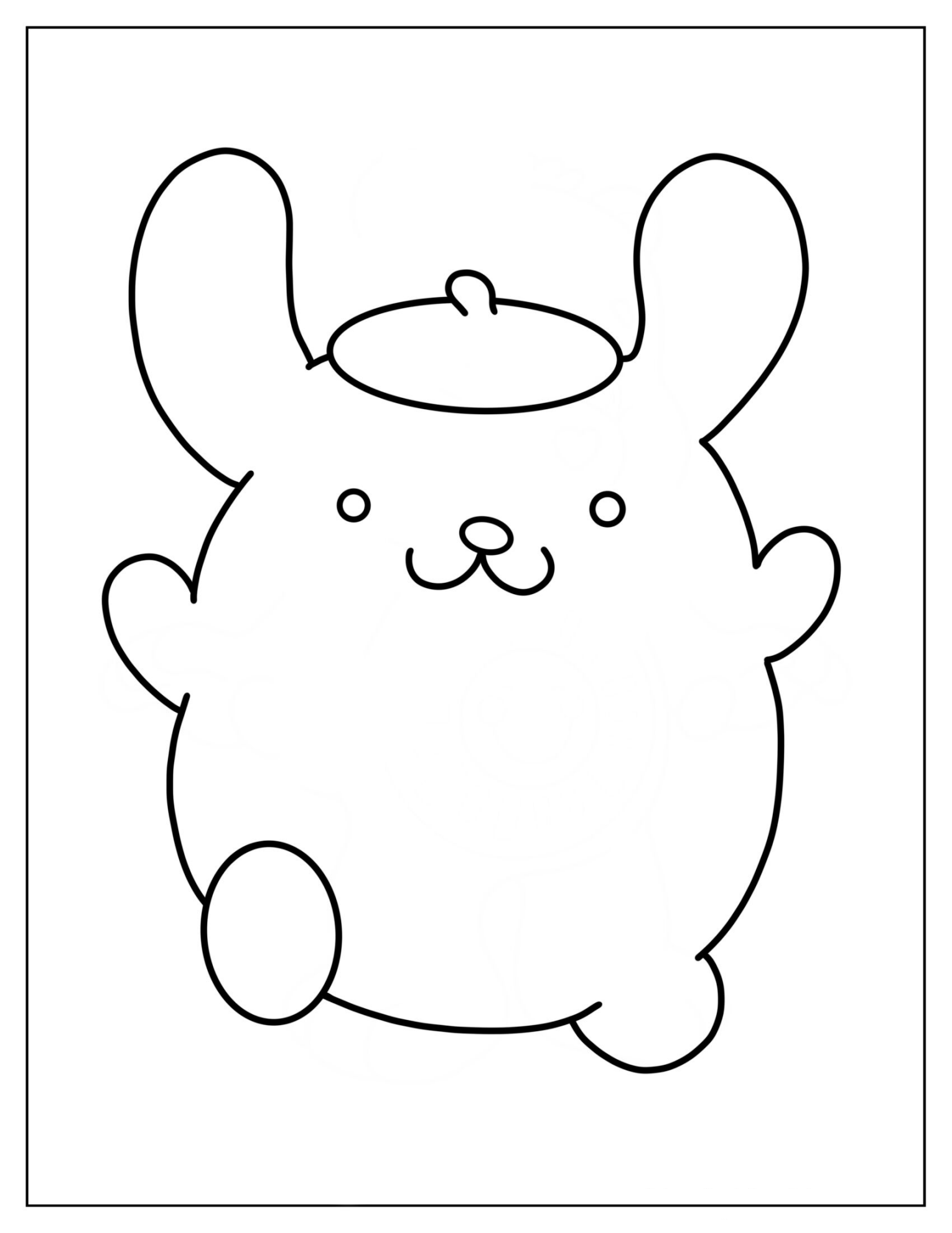 Easy Pompompurin Outline Coloring Page