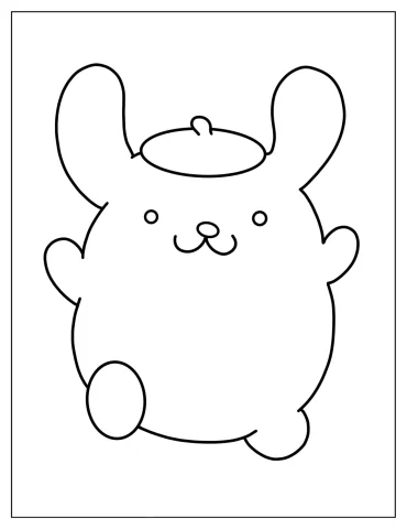 Easy Pompompurin Outline Coloring Page