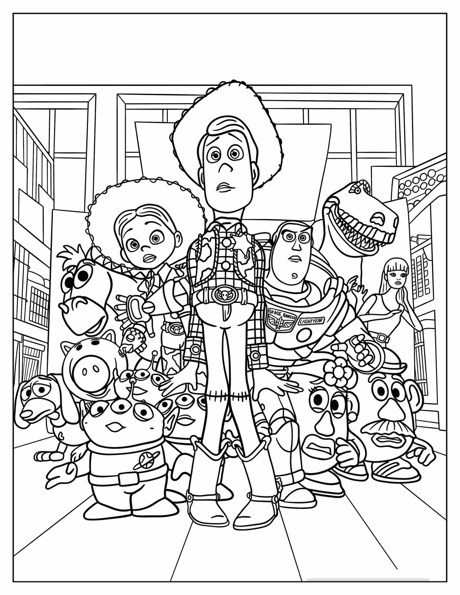 Toy Story Woody, Buzz, And Jessie With Friends