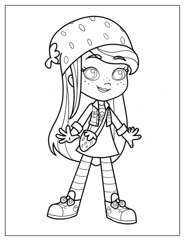 Cute Strawberry Shortcake Coloring Page For Preschoolers