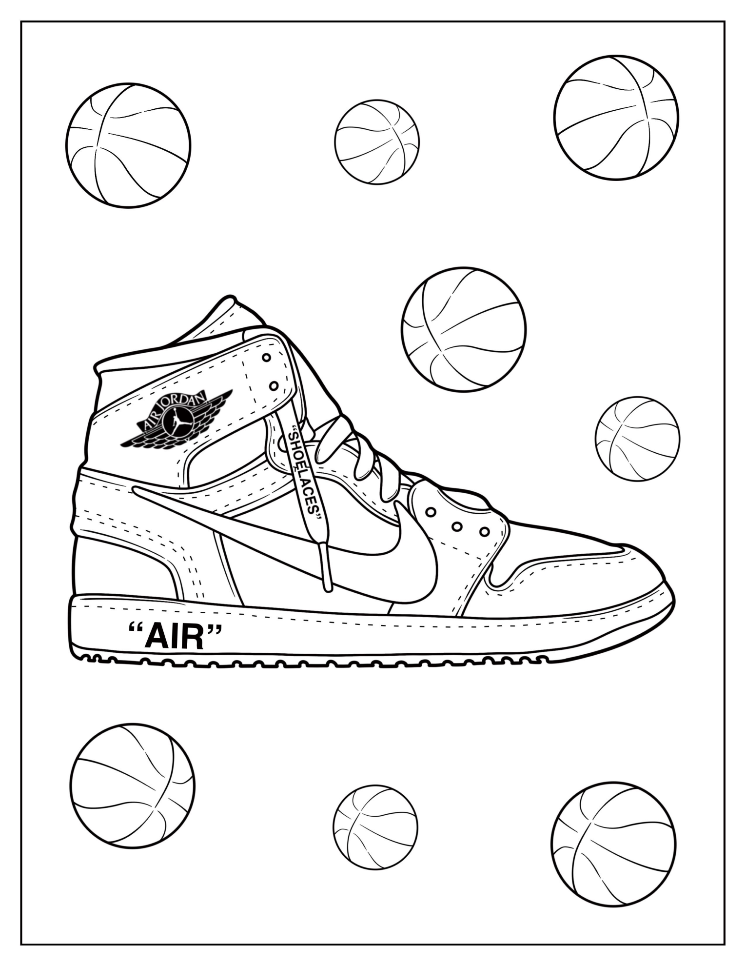 Realistic Air Jordan With Basketball In Background