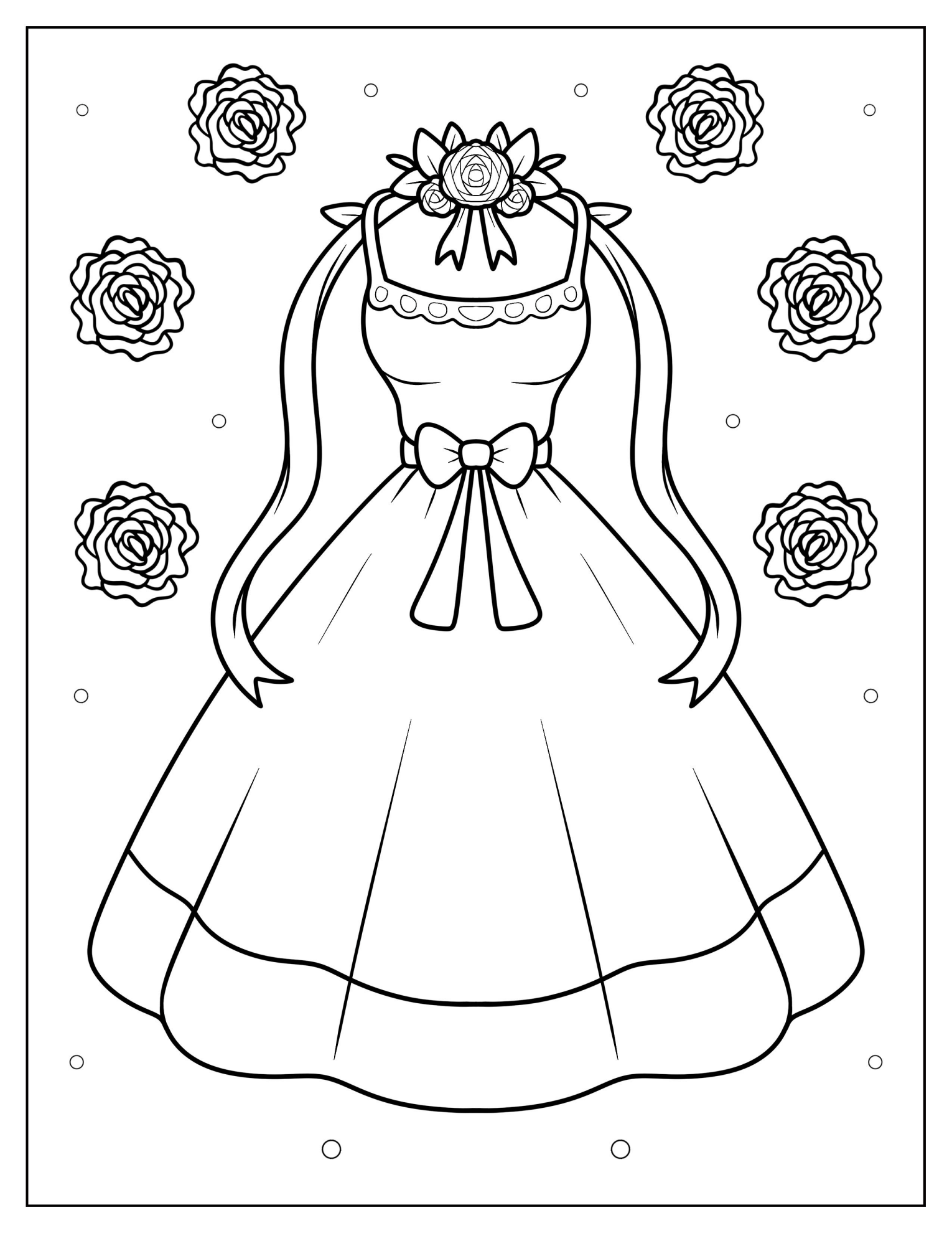 Cute Dress With Bow At The Waist Coloring Sheet