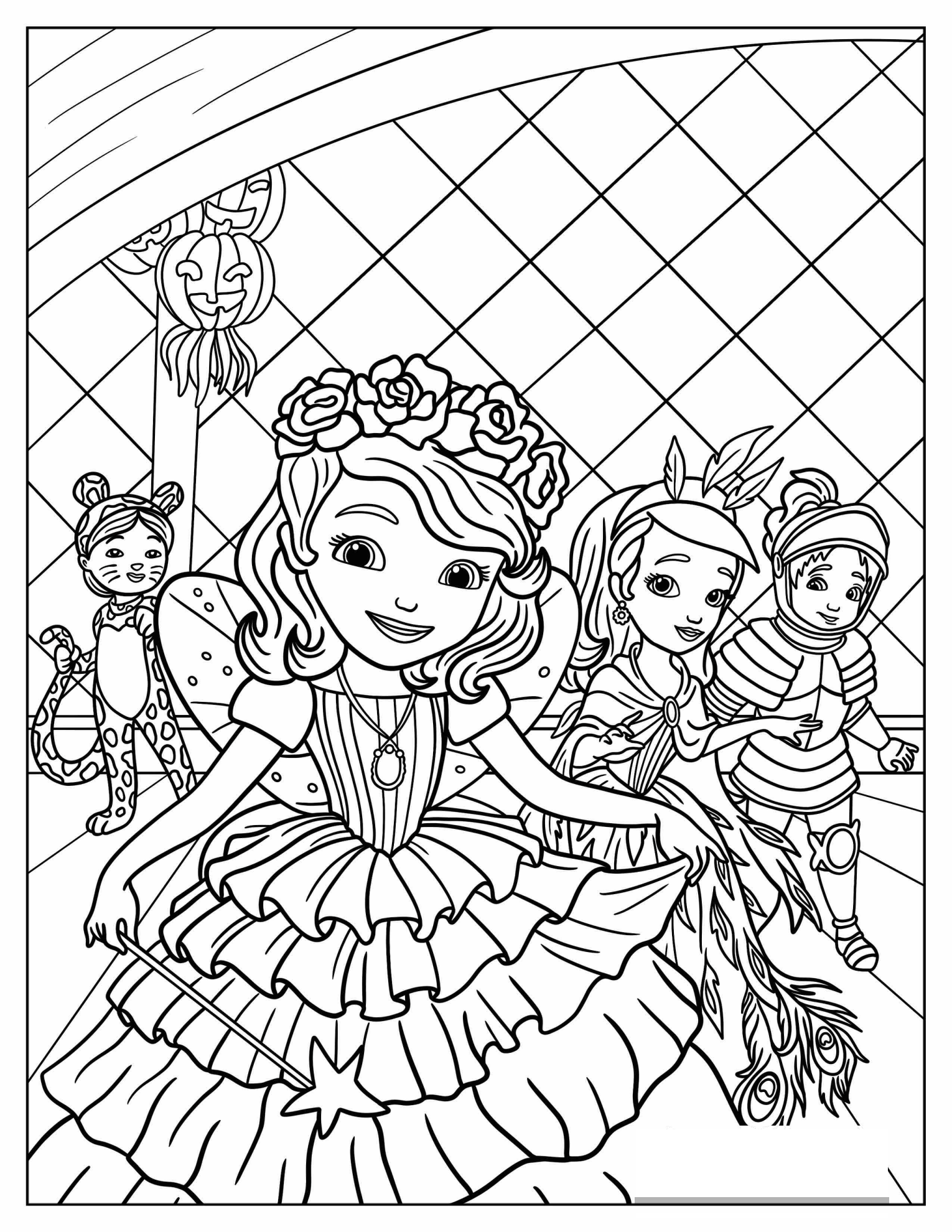 Sofia The First Halloween Ball Coloring Page