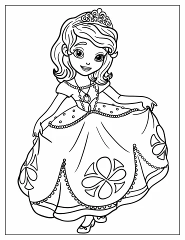 Princess Sofia Curtsying Coloring Sheet For Kids