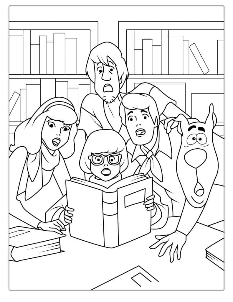 Coloring Page Of Mystery Inc Character Being Stunned