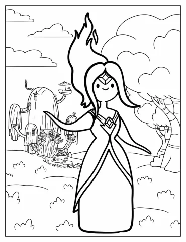 Flame Princess Coloring Sheet For Kids