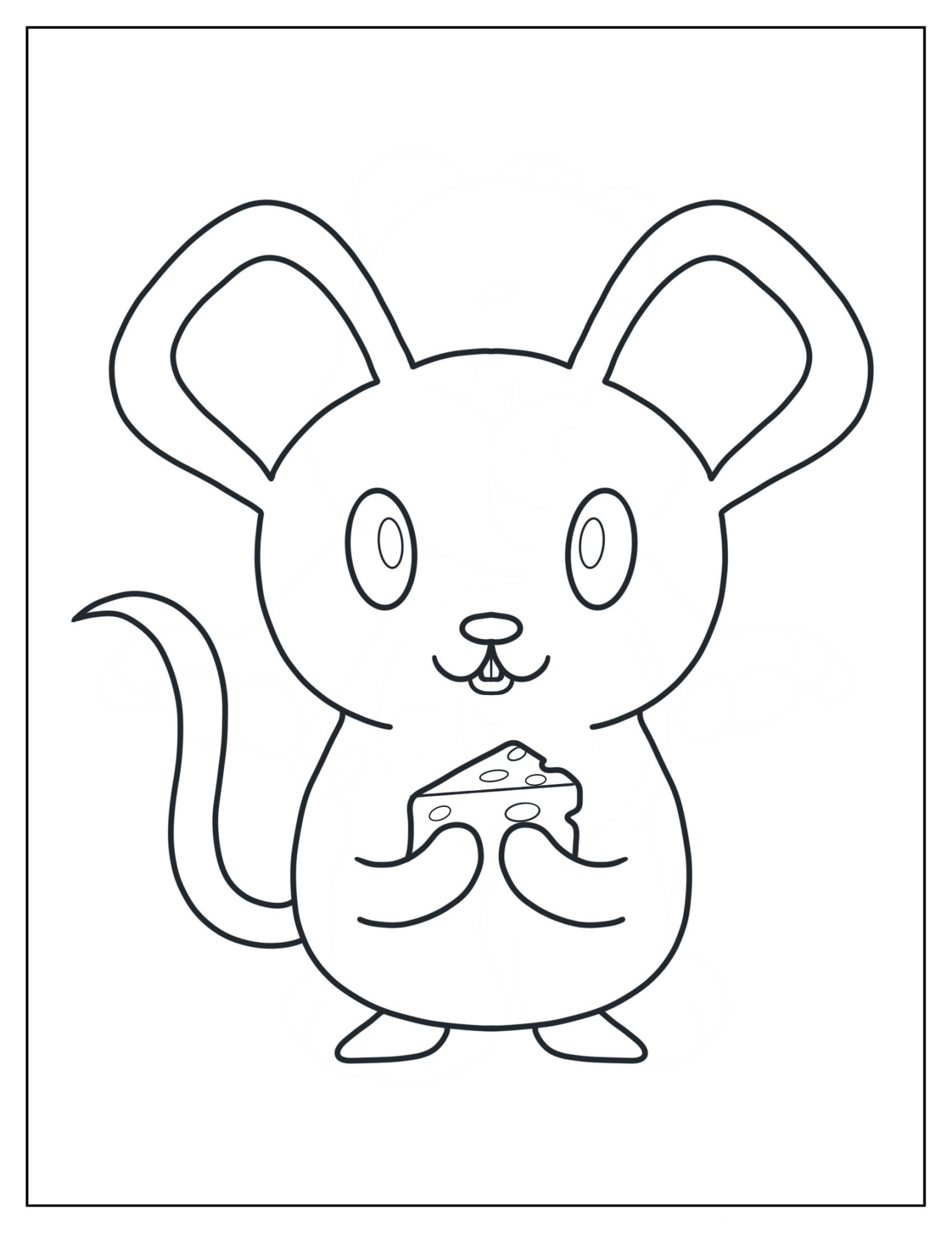 Simple Mouse Coloring Page For Kids