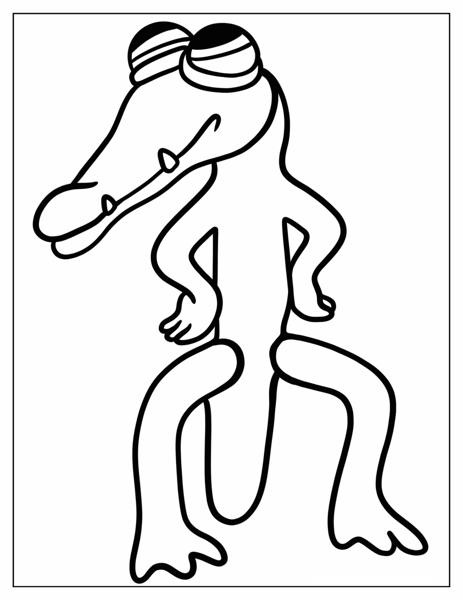 Easy Orange Rainbow Friend Coloring Page For Preschoolers