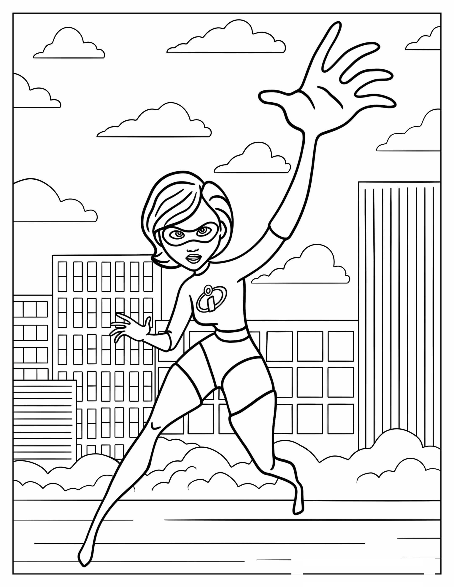 Elastigirl Using Powers Coloring Page