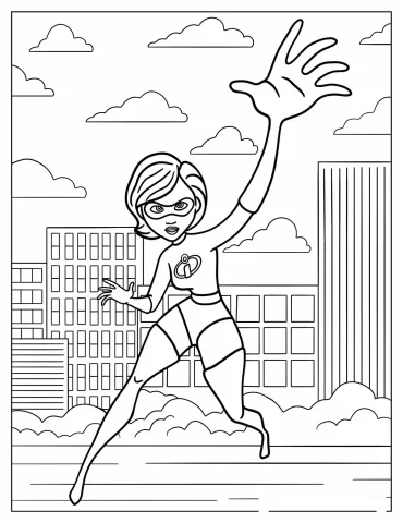 Elastigirl Using Powers Coloring Page