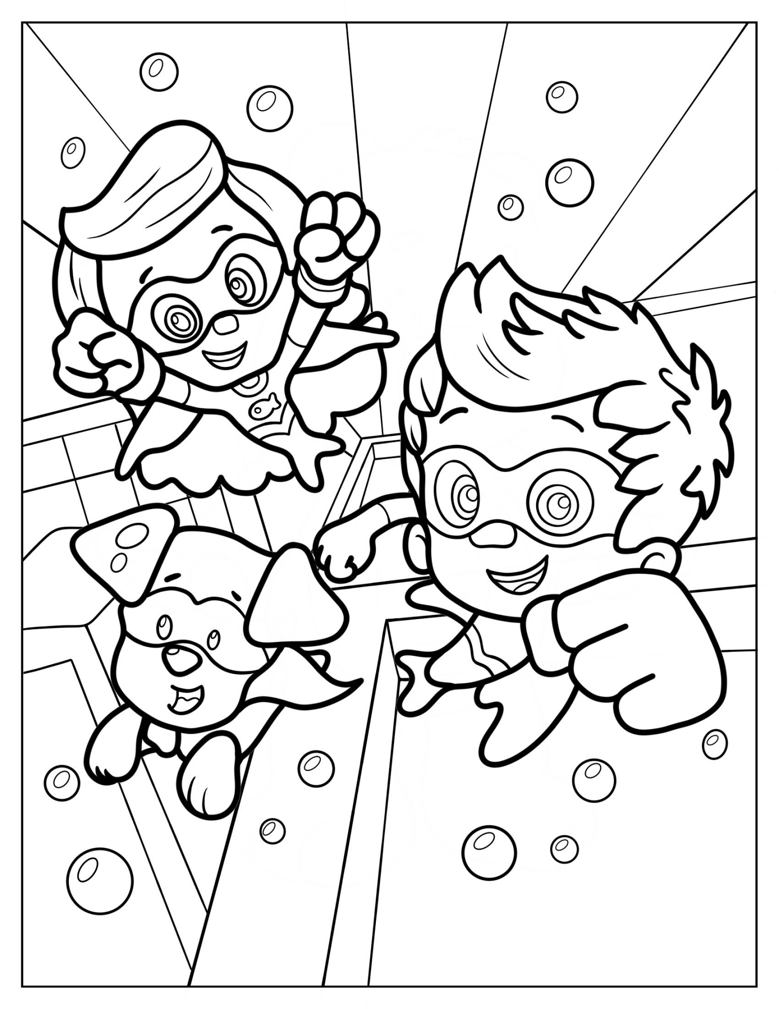 Superhero Molly, Gil, And Bubble Puppy