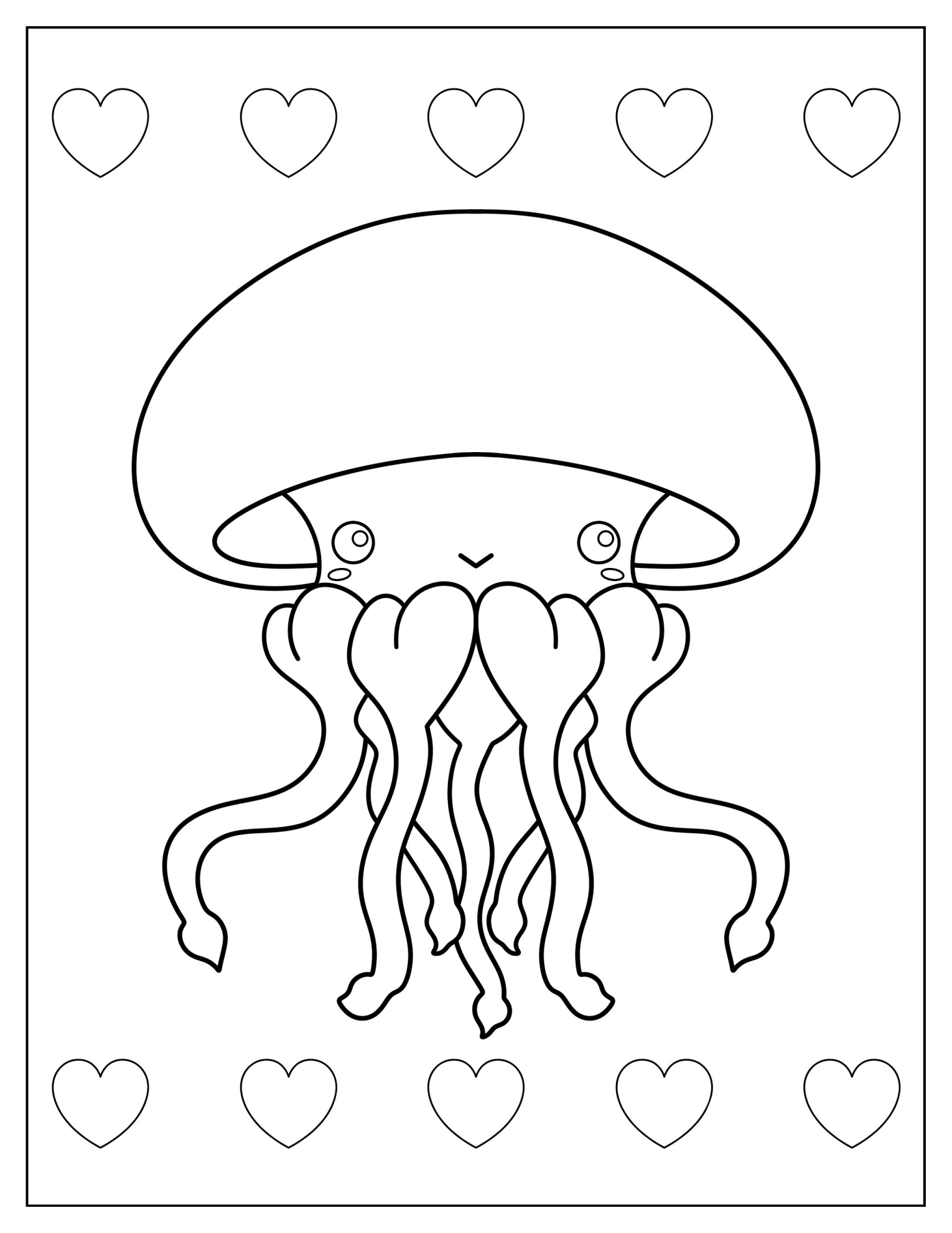 Cartoon Mushroom Cap Jellyfish