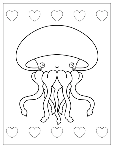 Cartoon Mushroom Cap Jellyfish